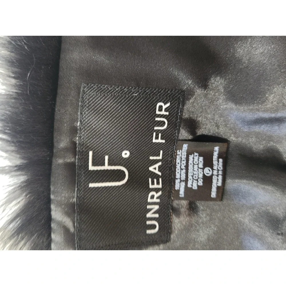 UNREAL FUR Black Faux Fur Scarf/ Collar/ Wrap Australia Designed